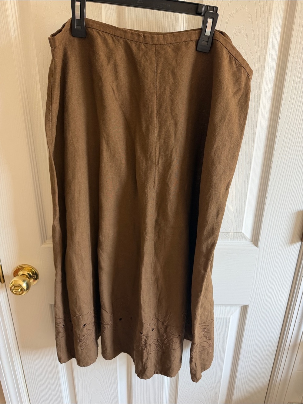 Norton McNaughton Brown Midi Skirt with Subtle Hem Detail